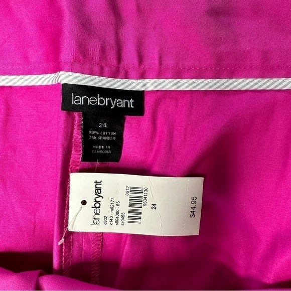 Lane Bryant Sz 24 Bright Pink Pencil Skirt Office Pin Up Flirty Barbie NEW - Picture 3 of 3